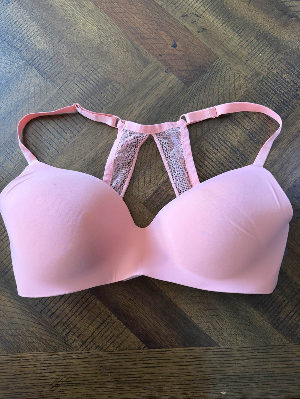Victoria's Secret Pink Lace Racerback Molded T-Shirt Bra